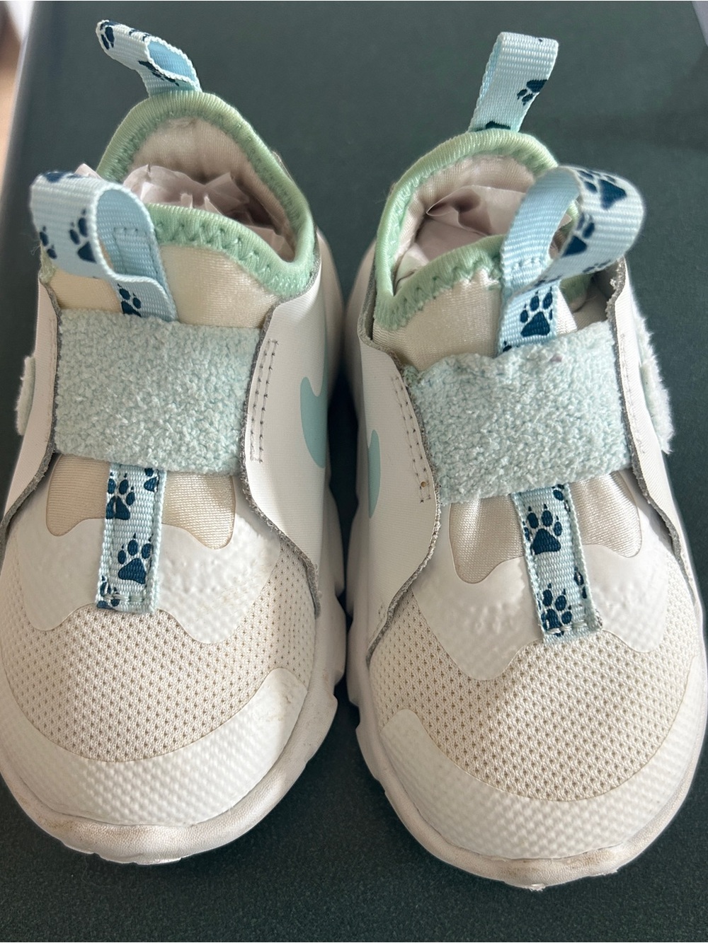 Nike Kids Lightweight Slip-On Sneakers in Light Blue and Cream